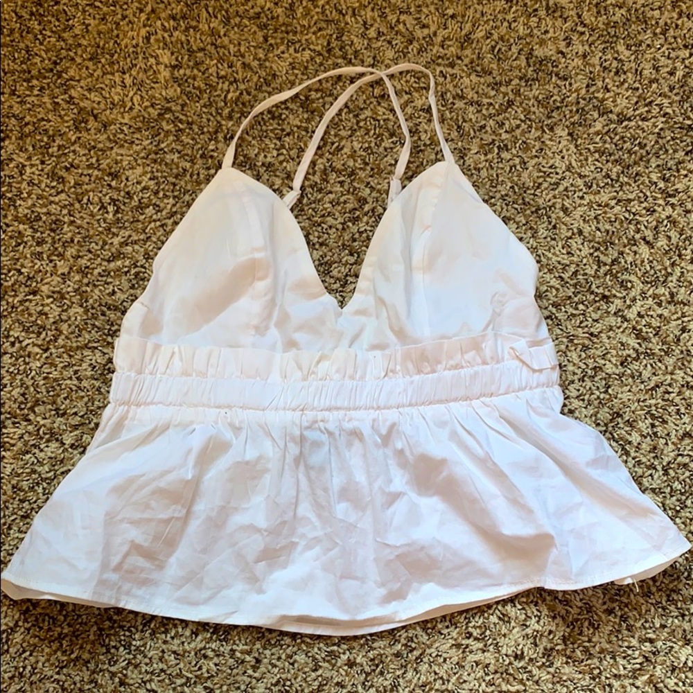 White crop top blouse